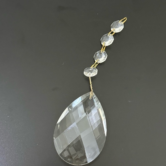 Clear Crystal Glass Teardrop 4 beads Pendant Prism Chandelier Replacement Parts - Picture 11 of 15